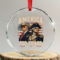 250th Anniversary USA George Washington and US Nations Leader Crystal Glass Ornament America 250 Years 1776 2026