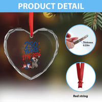250th Anniversary USA Heart Crystal Glass Ornament Patriotic Raccoon American Flag 4th of July