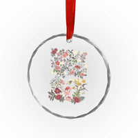 2547 Wildflower Floral Graphic Crystal Glass Ornament Subtle Coded 25th Amendment Political Satire Aesthetic
