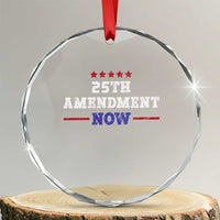 25th Amendment Now Patriotic Crystal Glass Ornament Red White and Blue Political Satire