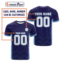 Custom Navy Blue T Shirt Sporty Style - Wonder Print Shop