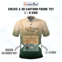 Custom Gamer Father's Day Polo Shirt Dad The Man The Myth The Gaming Legend | Wonder Print Shop