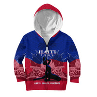 Haiti Kid Hoodie Negre Marron With Coat Of Arms Polynesian Style - Wonder Print Shop