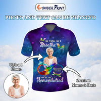 Custom Photo Memorial Polo Shirt As Long As I Breathe You'll Be Remembered