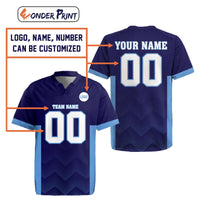 Custom Navy Blue Rugby Jersey Sporty Style - Wonder Print Shop