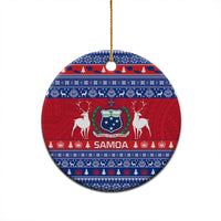 Personalised Samoa Christmas Ceramic Ornament Samoan Coat Of Arms Manuia Le Kirisimas - Wonder Print Shop