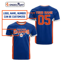 Custom 2025 Basketball Champions Royal Blue Orange T Shirt CTM05