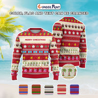 Custom Caribbean Countries Xmas Ugly Christmas Sweater Funny Tropical Style - Wonder Print Shop
