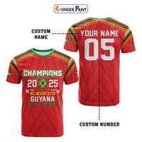 Custom 2025 Champions Guyana Amazon Warriors Cricket T-Shirt We Never Stop CTM05
