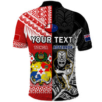 Custom Mate Maa Tonga All Black Rugby Polo Shirt Polynesian Mix NZ Maori Fern - Wonder Print Shop