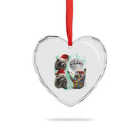 3 Raccoons Howling At Moon Christmas Heart Crystal Glass Ornament Funny Weird Cursed Meme - Wonder Print Shop