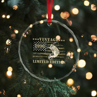 30th Birthday Fishing Vintage 1996 Limited Edition Crystal Glass Ornament Bass Fishing Camouflage American Flag Fisherman Gift