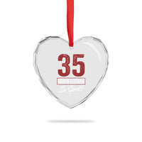 35 Never Looked So Good Funny 35th Birthday Heart Crystal Glass Ornament