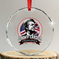 39th President Jimmy Carter Crystal Glass Ornament USA Legacy American Flag TS02