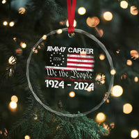 39th President Jimmy Carter Crystal Glass Ornament USA Legacy We The People Betsy Ross Flag - Wonder Print Shop