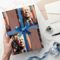 39th President Jimmy Carter Wrapping Paper Roll America's Grandpa Presidents' Day USA Flag Vintage - Wonder Print Shop