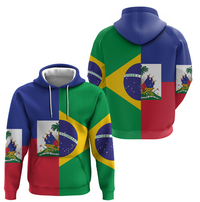Haiti Brazil Hoodie Half Half Style LT01