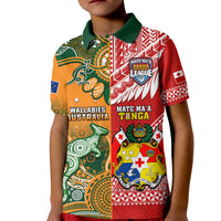 Custom Mate Maa Tonga Wallabies Rugby Polo Shirt Polynesian Mix Aboriginal - Wonder Print Shop