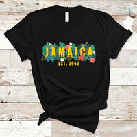 Jamaica T Shirt Jamaica Est 1962 Jamaican Flower Bird Travel Souvenir - Wonder Print Shop
