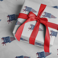 3rd Grade Teacher Pennant US Flag Back to School Wrapping Paper Roll