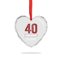40 Never Looked So Good Funny 40th Birthday Heart Crystal Glass Ornament