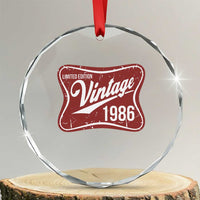 40th Birthday Beer Lover Vintage 1986 Limited Edition Crystal Glass Ornament Red Metal Beer Soft Sign Graphic
