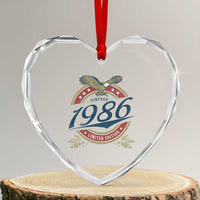 40th Birthday Beer Lover Vintage 1986 Limited Edition Heart Crystal Glass Ornament Bald Eagle
