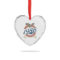 40th Birthday Beer Lover Vintage 1986 Limited Edition Heart Crystal Glass Ornament Bald Eagle