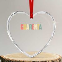 40th Birthday Cuarenta Heart Crystal Glass Ornament Spanish Mexican 40 Years Old Bday