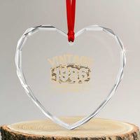 40th Birthday Gift For Men Heart Crystal Glass Ornament Retro Camo 1986 Weird Being The Same Age As Old People