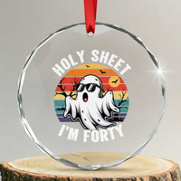 40th Birthday Halloween Ghost Crystal Glass Ornament Holy Sheet I'm Forty