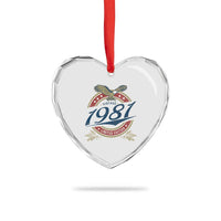 45th Birthday Beer Lover Vintage 1981 Limited Edition Heart Crystal Glass Ornament Bald Eagle