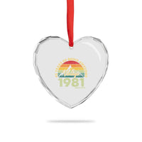 45th Birthday Heart Crystal Glass Ornament Vintage 1981 Limited Edition 45 Year Old Gift