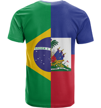 Haiti Brazil T Shirt Half Half Style LT01