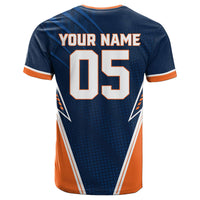 Custom 2025 Champions Navy Orange T Shirt | Wonder Print Shop