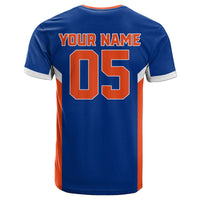 Custom 2025 Basketball Champions Royal Blue Orange T Shirt CTM05