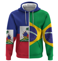 Haiti Brazil Hoodie Half Half Style LT01