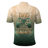 Custom Gamer Father's Day Polo Shirt Dad The Man The Myth The Gaming Legend | Wonder Print Shop