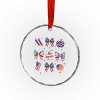 4th of July Teacher Student Crystal Glass Ornament Patriotic Teaching Learning Retro Coquette TS02