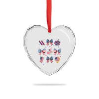 4th of July Teacher Student Heart Crystal Glass Ornament Patriotic Teaching Learning Retro Coquette - Wonder Print Shop
