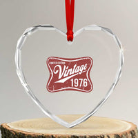50th Birthday Beer Lover Vintage 1976 Limited Edition Heart Crystal Glass Ornament Red Metal Beer Soft Sign Graphic