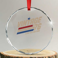 50th Birthday Crystal Glass Ornament Vintage 1976 50 Years Old Birthday USA Stripes