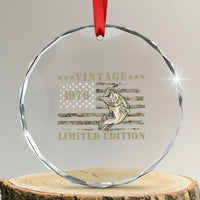 50th Birthday Fishing Vintage 1976 Limited Edition Crystal Glass Ornament Bass Fishing Camouflage American Flag Fisherman Gift