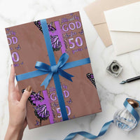 50th Birthday Gifts For Her Wrapping Paper Roll Blessed By God For 50 Years Christian Butterfly Cross