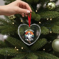 50th Birthday Halloween Ghost Heart Crystal Glass Ornament Holy Sheet I'm Fifty