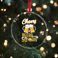 50th Birthday Party Gift Crystal Glass Ornament Cheers Beers To My 50 Years