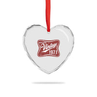 55th Birthday Beer Lover Vintage 1971 Limited Edition Heart Crystal Glass Ornament Red Metal Beer Soft Sign Graphic