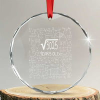 55th Birthday Math Crystal Glass Ornament Square Root of 3025 Funny Math Nerd 55 Year Old Gift