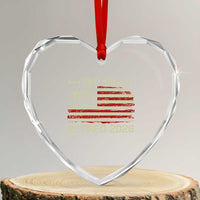 55th Birthday Retirement Heart Crystal Glass Ornament Vintage 1971 Retired 2026 American Flag