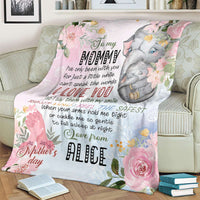 Custom Name “I Love You Mom” Blanket – Personalized Mother’s Day Gift CTM05